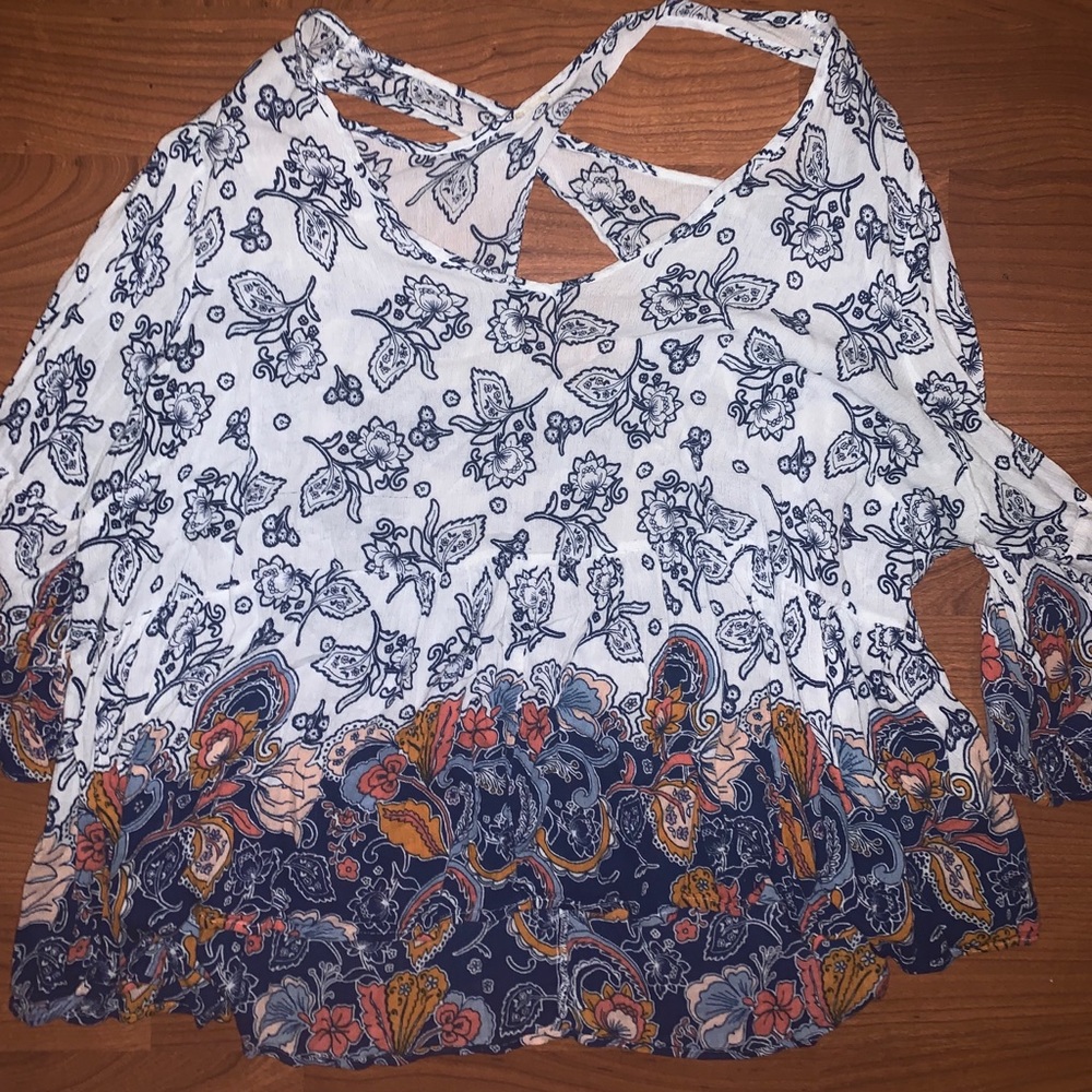 boutique blouse...super cute cross cross on back